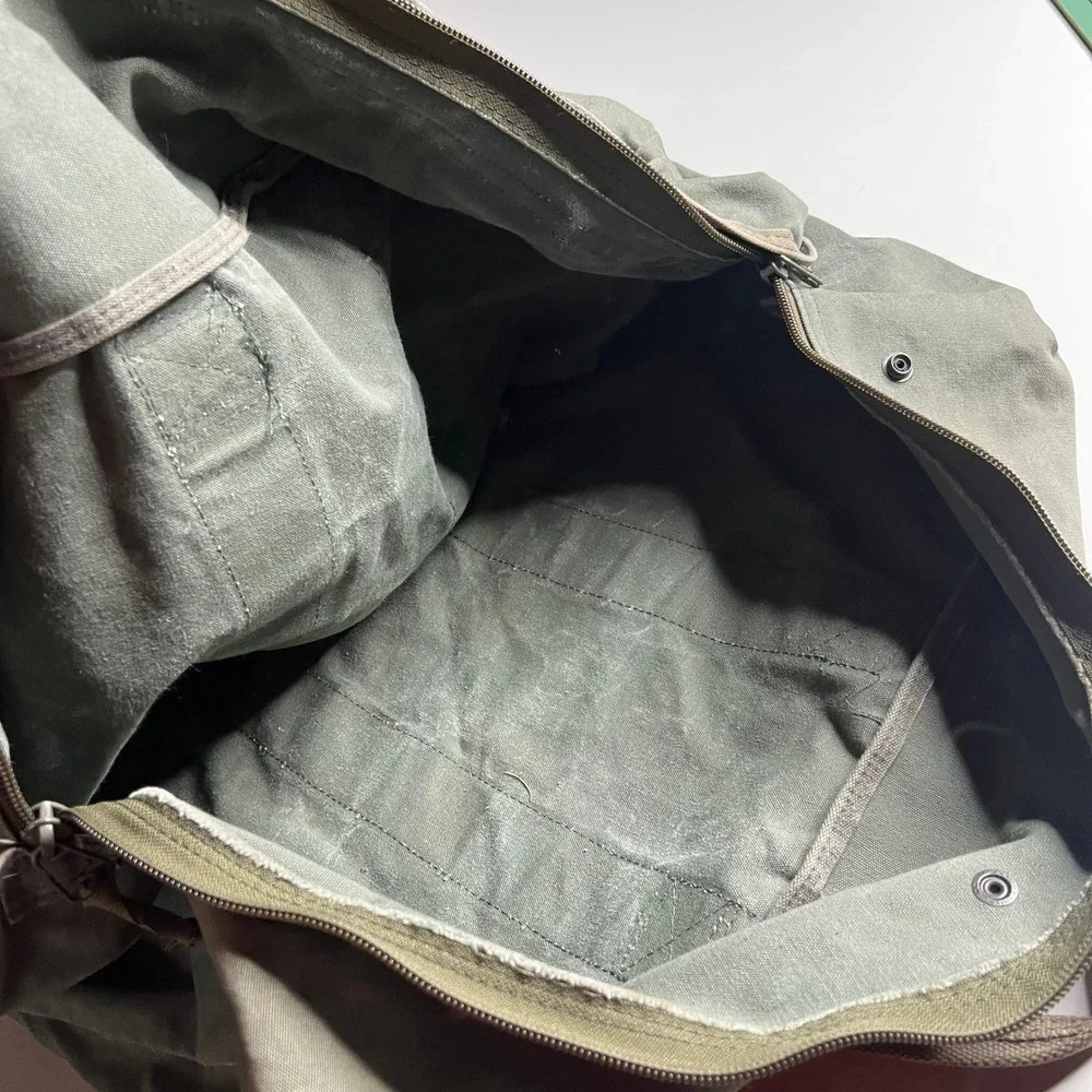 Vintage US Military Canvas Aviator Kit Bag Olive Drab Duffel Cargo Bag Large